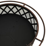 Rustic Fire Pit with Poker 76 cm XXL Steel