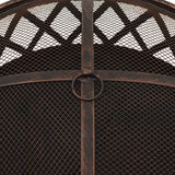 Rustic Fire Pit with Poker 76 cm XXL Steel - Rear View