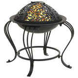 Fire Pit with Poker 49 cm Steel - Front View