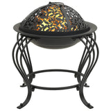 Fire Pit with Poker 49 cm Steel - Side View