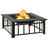 Garden Fire Pit with Poker 81x81x47 cm XXL Steel - Top-Down View