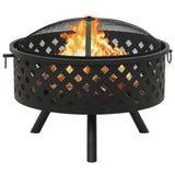 Fire Pit with Poker 68 cm XXL Steel - Side View