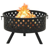 Fire Pit with Poker 68 cm XXL Steel - Top-Down View
