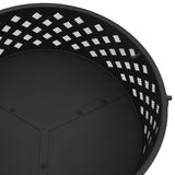 Fire Pit with Poker 68 cm XXL Steel - 45-Degree Angle