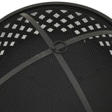 Fire Pit with Poker 68 cm XXL Steel - Rear View