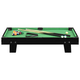 3 Feet Mini Pool Table 92x52x19 cm Black and Green - Front View