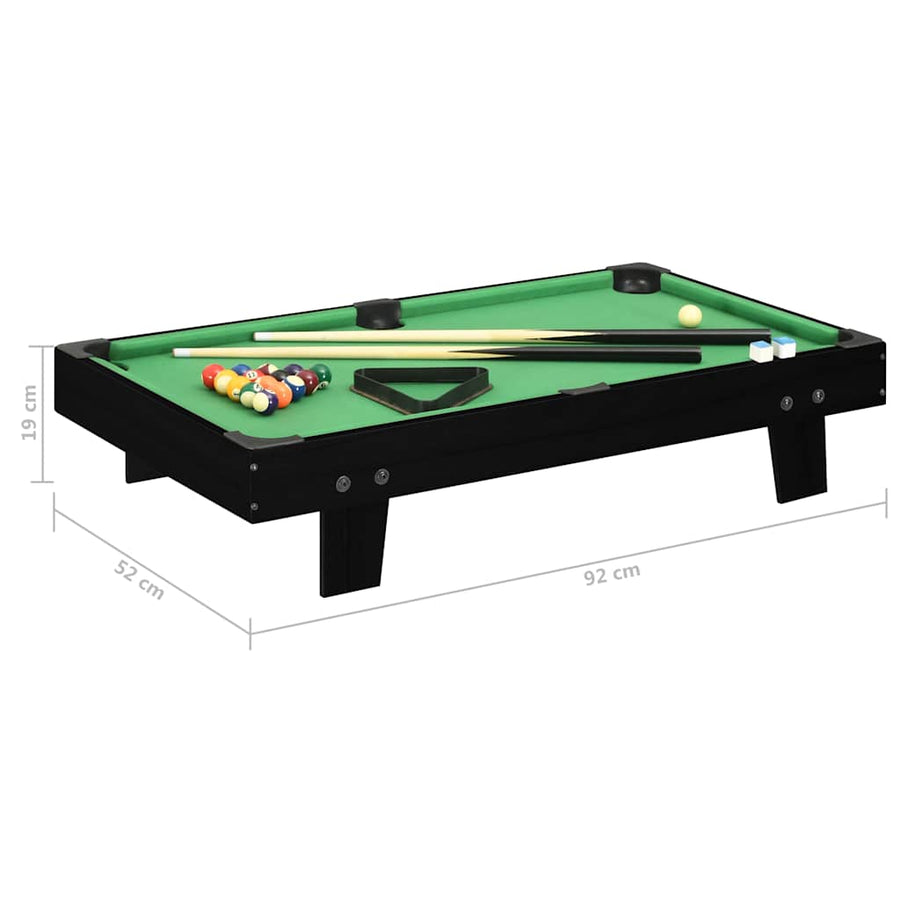3 Feet Mini Pool Table 92x52x19 cm Black and Green