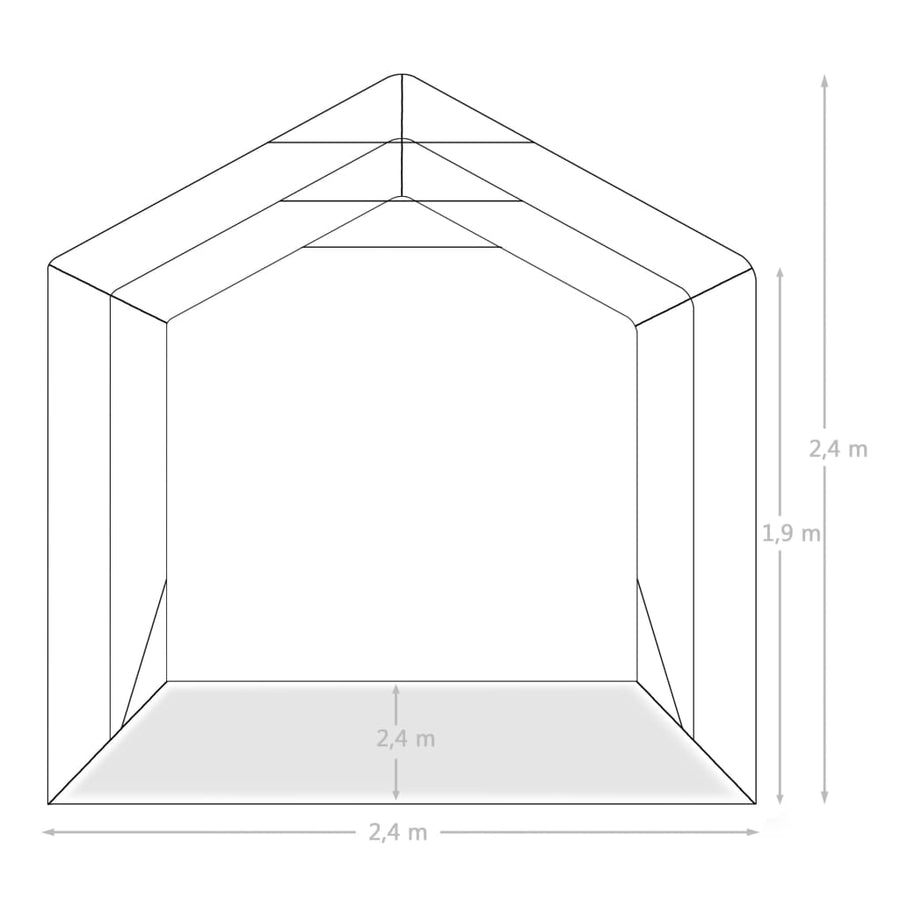 Garage Tent PVC 2,4x2,4 m Green