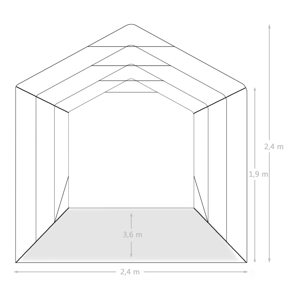Garage Tent PVC 2,4x3,6 m Green