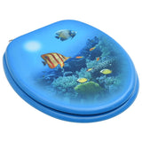 WC Toilet Seats with Lid 2 pcs MDF Deep Sea Design