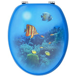 WC Toilet Seats with Lid 2 pcs MDF Deep Sea Design - 45-Degree Angle