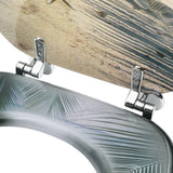 WC Toilet Seats with Lid 2 pcs MDF Beach Design - Close-Up Angle