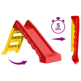 Foldable Slide For Kids Indoor Outdoor Red And Yellow - Front View