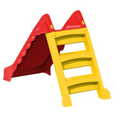 Foldable Slide for Kids Indoor Outdoor Red and Yellow - Close-Up Angle