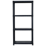 Storage Shelf 4-Tier Black 61x30.5x130 cm Plastic - Side View