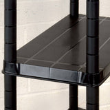 Storage Shelf 4-Tier Black 61x30.5x130 cm Plastic - 45-Degree Angle