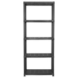 Storage Shelf 5-Tier Black 71x38x170 cm Plastic