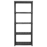 Storage Shelf 5-Tier Black 71x38x170 cm Plastic - Side View