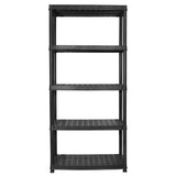 Storage Shelf 5-Tier Black 85x40x185 cm Plastic - Top-Down View