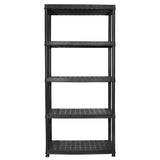 Storage Shelf 5-Tier Black 91.5x45.7x185 cm Plastic - Top-Down View