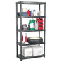 Storage Shelf 5-Tier Black 91.5x45.7x185 cm Plastic