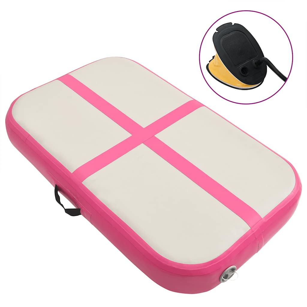 Inflatable Gymnastics Mat with Pump 60x100x10 cm PVC Pink