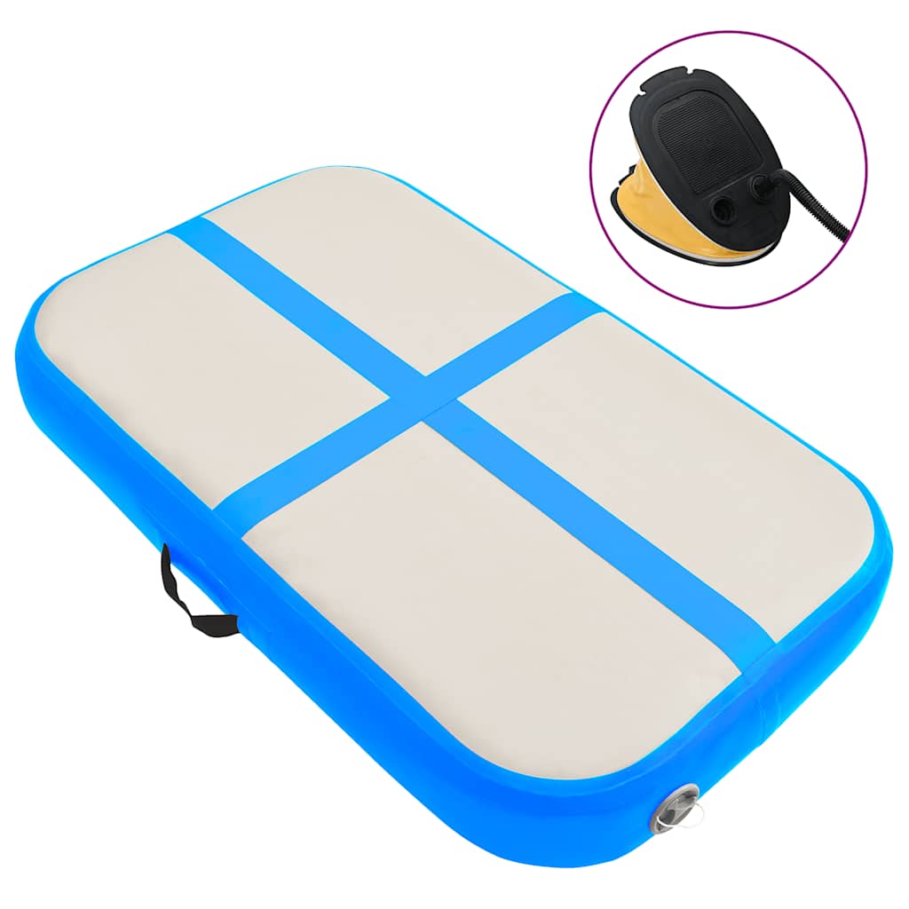 Inflatable Gymnastics Mat with Pump 60x100x10 cm PVC Blue
