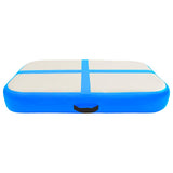 Inflatable Gymnastics Mat with Pump 60x100x10 cm PVC Blue - Top-Down View