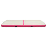 Inflatable Gymnastics Mat with Pump 300x100x15 cm PVC Pink - Side View