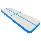 Inflatable Gymnastics Mat with Pump 300x100x15 cm PVC Blue - Front View