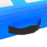 Inflatable Gymnastics Mat with Pump 300x100x15 cm PVC Blue - 45-Degree Angle