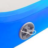 Inflatable Gymnastics Mat with Pump 300x100x15 cm PVC Blue - Close-Up Angle