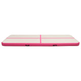 Inflatable Gymnastics Mat with Pump 400x100x15 cm PVC Pink - Side View