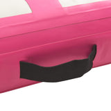 Inflatable Gymnastics Mat with Pump 400x100x15 cm PVC Pink - 45-Degree Angle
