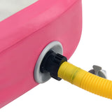 Inflatable Gymnastics Mat with Pump 400x100x15 cm PVC Pink - Low Angle