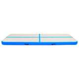Inflatable Gymnastics Mat with Pump 400x100x15 cm PVC Blue - Side View