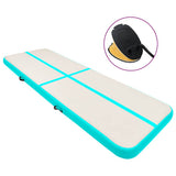 Inflatable Gymnastics Mat with Pump 400x100x15 cm PVC Green