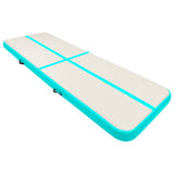 Inflatable Gymnastics Mat with Pump 400x100x15 cm PVC Green - Front View