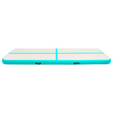 Inflatable Gymnastics Mat with Pump 400x100x15 cm PVC Green