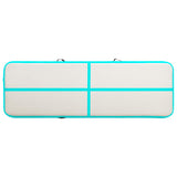Inflatable Gymnastics Mat with Pump 400x100x15 cm PVC Green - Top-Down View