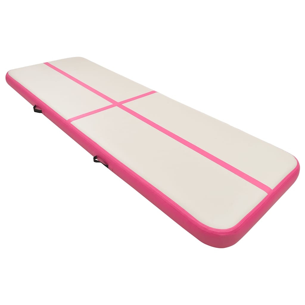 Inflatable Gymnastics Mat with Pump 300x100x20 cm PVC Pink