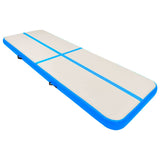 Inflatable Gymnastics Mat with Pump 300x100x20 cm PVC Blue - Front View