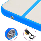 Inflatable Gymnastics Mat with Pump 300x100x20 cm PVC Blue - Rear View