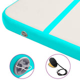 Inflatable Gymnastics Mat with Pump 300x100x20 cm PVC Green - Rear View