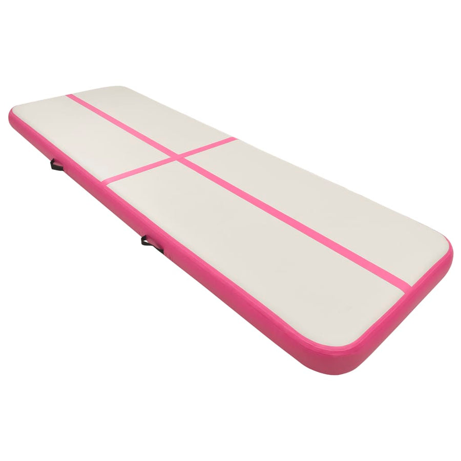 Inflatable Gymnastics Mat with Pump 400x100x20 cm PVC Pink