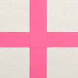 Inflatable Gymnastics Mat with Pump 400x100x20 cm PVC Pink - Close-Up Angle