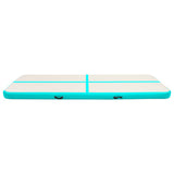 Inflatable Gymnastics Mat with Pump 400x100x20 cm PVC Green - Side View