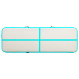 Inflatable Gymnastics Mat with Pump 400x100x20 cm PVC Green - Top-Down View