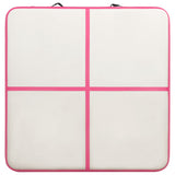 Inflatable Gymnastics Mat with Pump 200x200x10 cm PVC Pink - Top-Down View