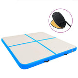 Inflatable Gymnastics Mat with Pump 200x200x10 cm PVC Blue